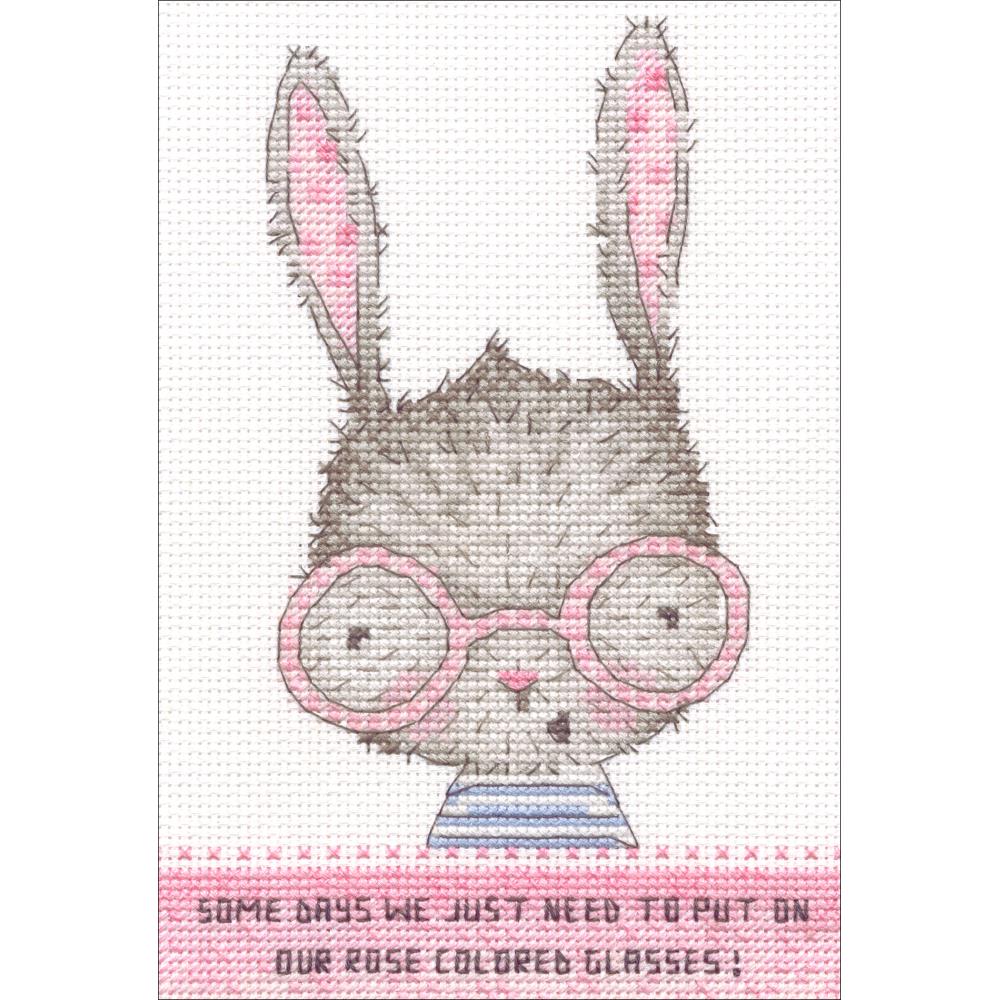 Mini Rose Colored Glasses Counted Cross Stitch Kit